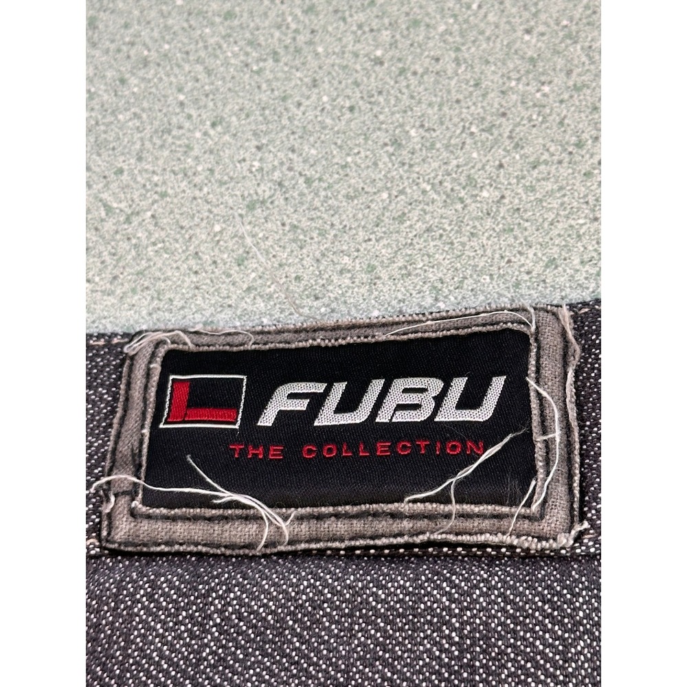 Vtg FUBU Baggy Jeans Mens 40x34 (Actual 36x31) Black Denim Wide Leg 90s Hip Hop - Picture 15 of 16